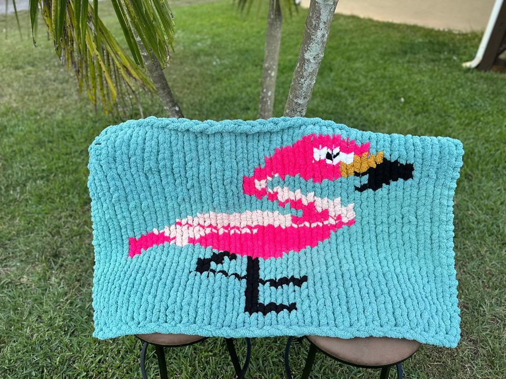 FLAMINGO Chunky Knit Throw